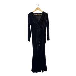 Migeer Velvet Long Sleeve Maxi Dress XL Witchy Fairy Grunge Whimsigoth Black